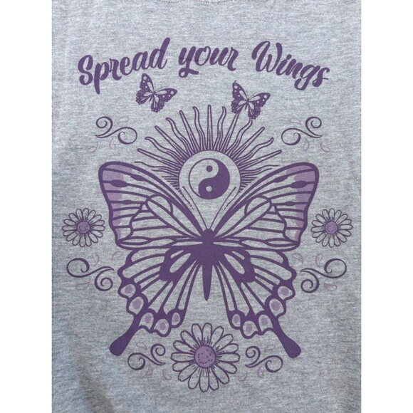 Obsessive Love Sweaters - Obsessive Love Sweatshirt Women's S Grey Purple Butterflies Flowers